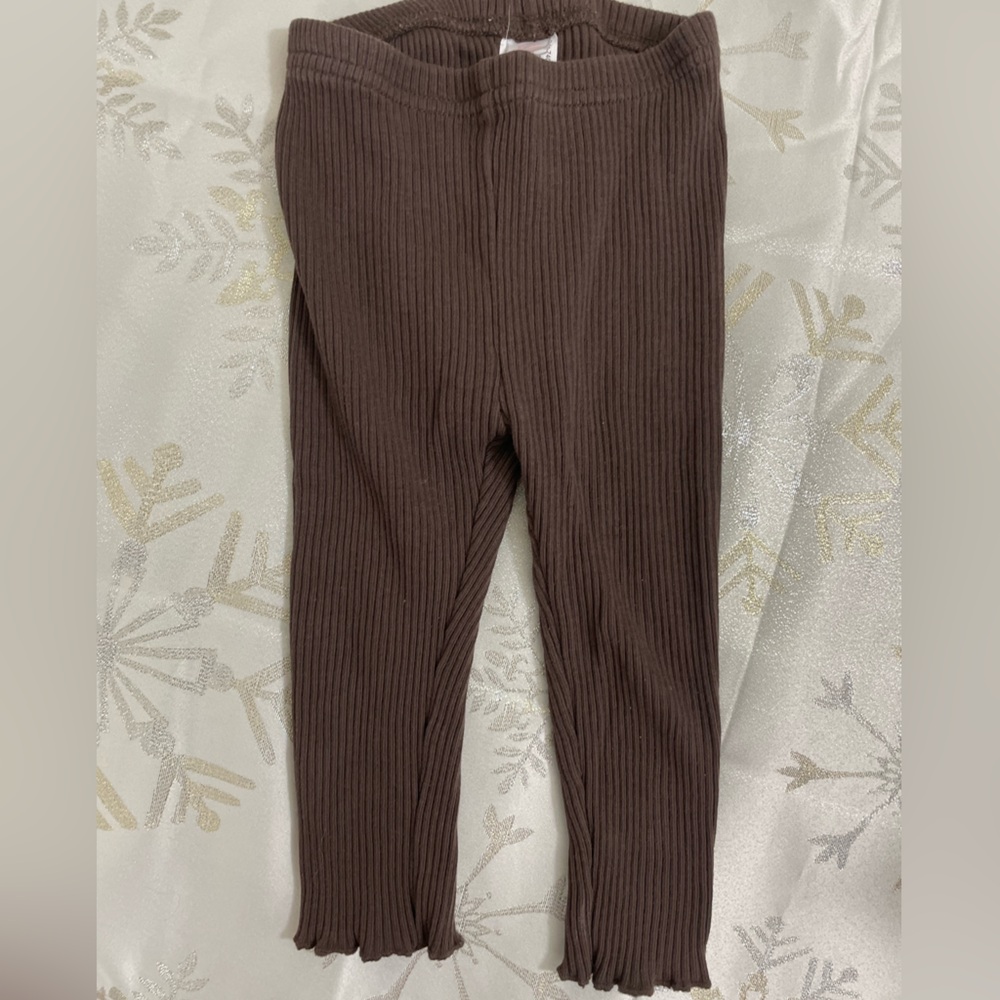 Ribbed brown leggings (no name brand)